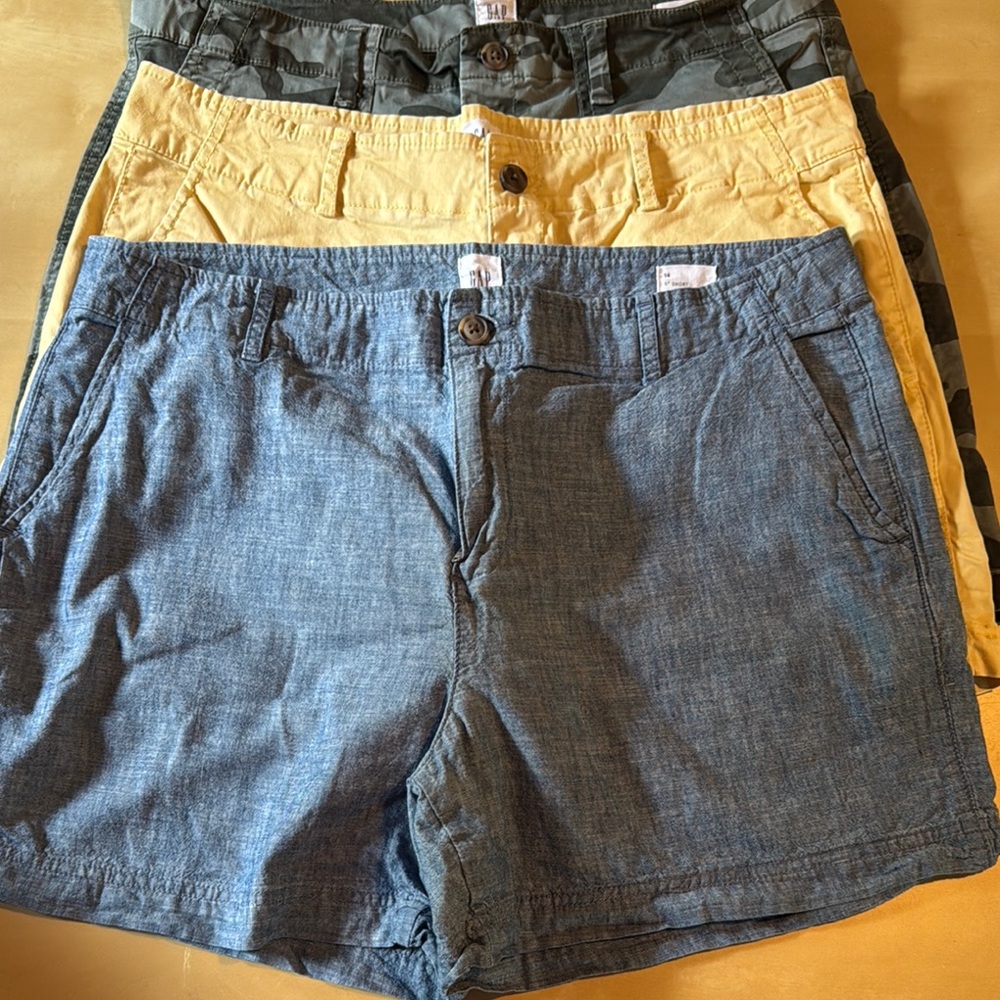 GAP women’s shorts lot yellow, camo and blue Casual Shorts